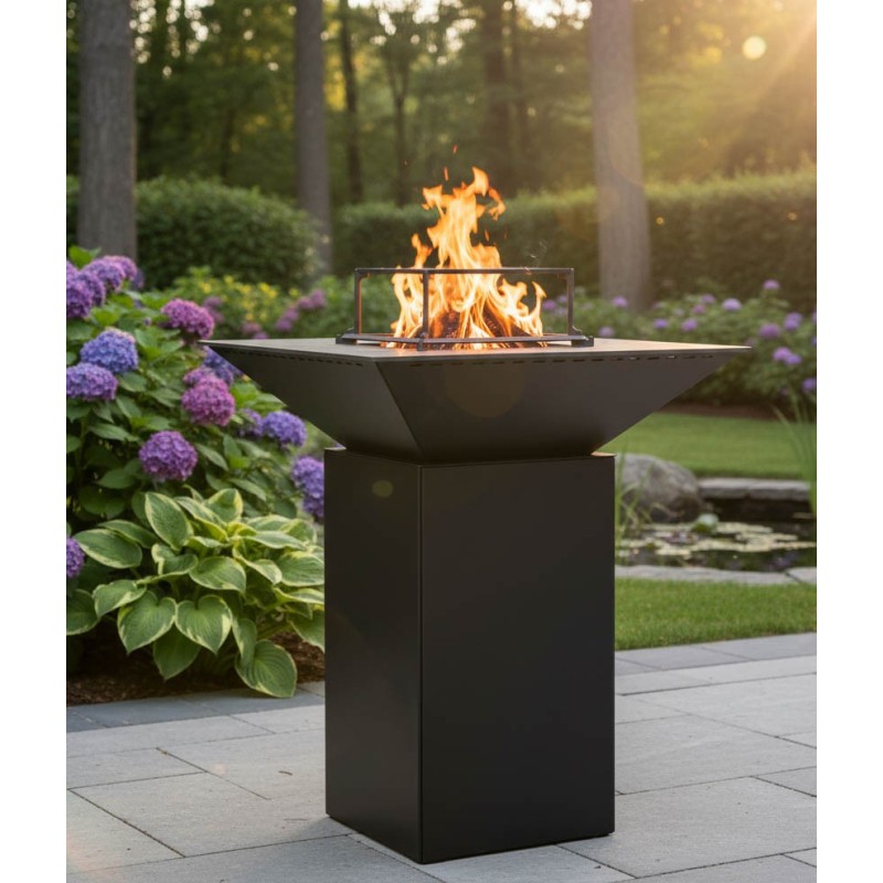 Brasero métal design – Grille amovible et personnalisable