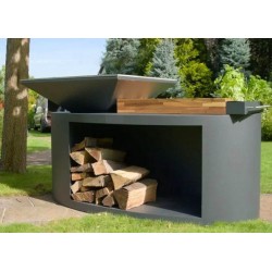 Brasero Élégant – Plancha Bascule et Rangement Bois – Renard Création