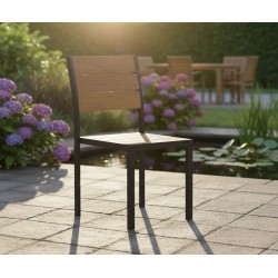 Chaise de Jardin sans Accoudoirs – Acier Thermolaqué et Bois Douglas – Renard Création