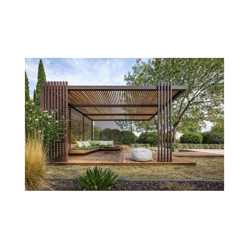 Pergola Élégance Acier Thermolaqué et Douglas | Pergola Sur Mesure – Renard Création