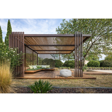 Pergola Élégance Acier Thermolaqué et Douglas | Pergola Sur Mesure – Renard Création